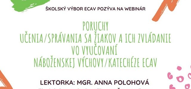POZVÁNKA: Webinár o poruchách učenia a správania žiakov