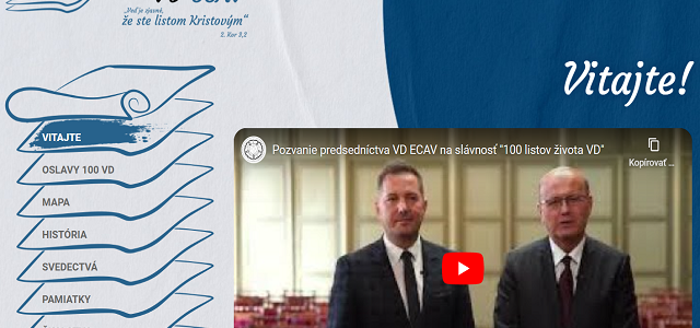 Nová webová stránka 100vdecav.sk